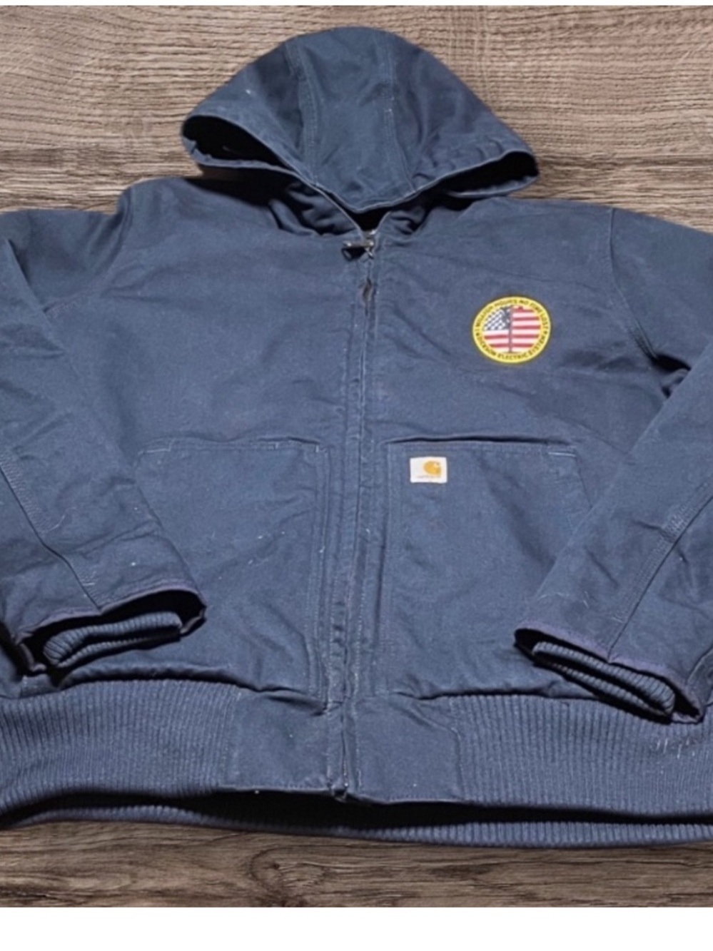 Carhartt Navy Blue Hooded jacket Size Large - Picture 6 of 6
